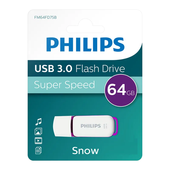PHILIPS Super Speed 64 GB Flash Drive, Snow Edition USB 3.0