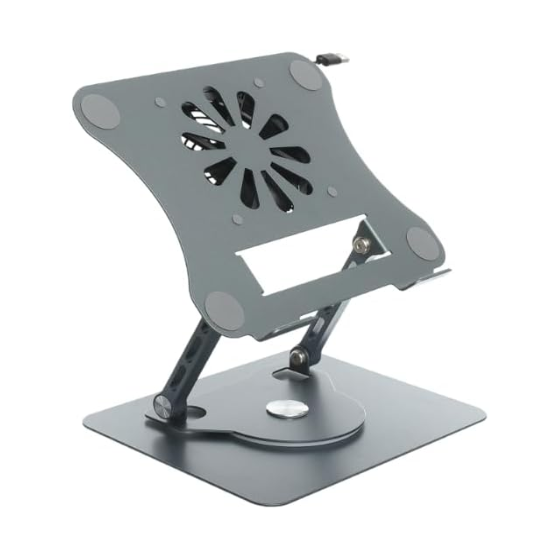 V6.1 Metal Folding Stand with Turbine Air-Cooling, 360° Swivel, and Free Lift