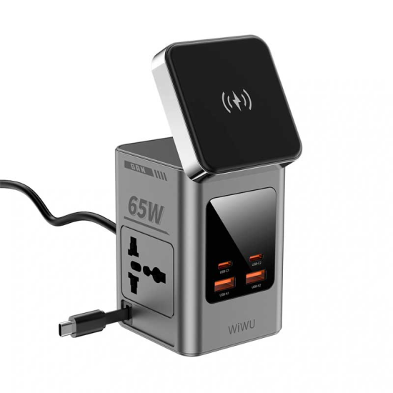 WiWU Wi-W040 8-in-1 GaN Desktop Power Station – 65W