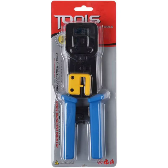 Board-x Crimping Tool for 8P, 6P RJ45 RJ11 CAT5E CAT6 Strip, cut, crimp