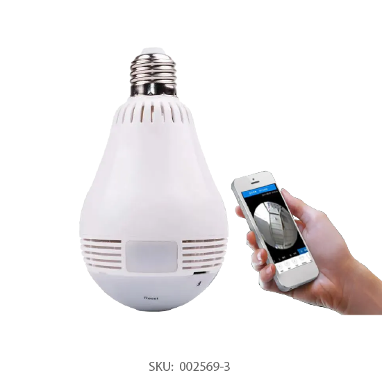V380 360° Panoramic View Bulb Lamp Camera – 2MP 1080P Wireless Security Camera with Smart Motion Detection & Two-Way Audio for Home Protection