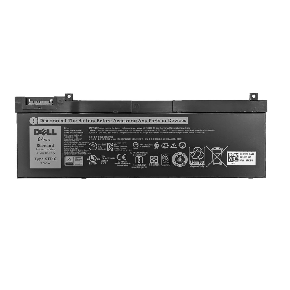 Original Laptop Battery 5TF10 64Wh for Dell Precision 7530 7540 7730 7740